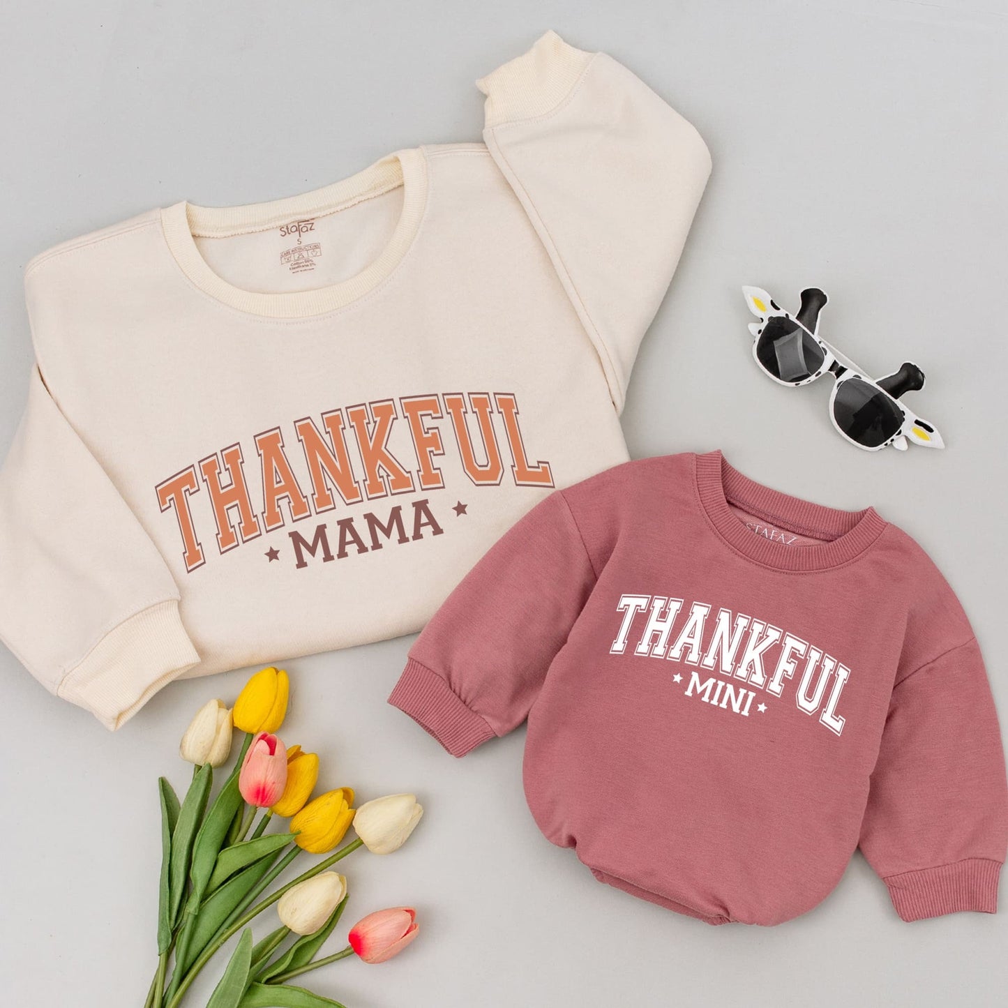 Matching Thanksgiving Sweatshirts for Mom, Baby, and Family