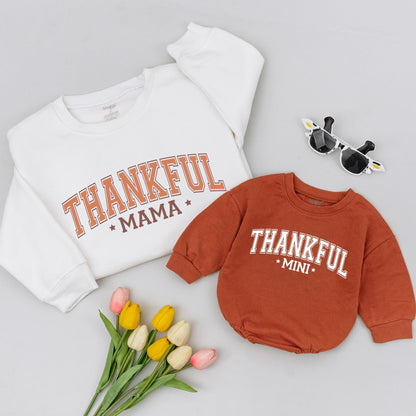 Matching Thanksgiving Sweatshirts for Mom, Baby, and Family