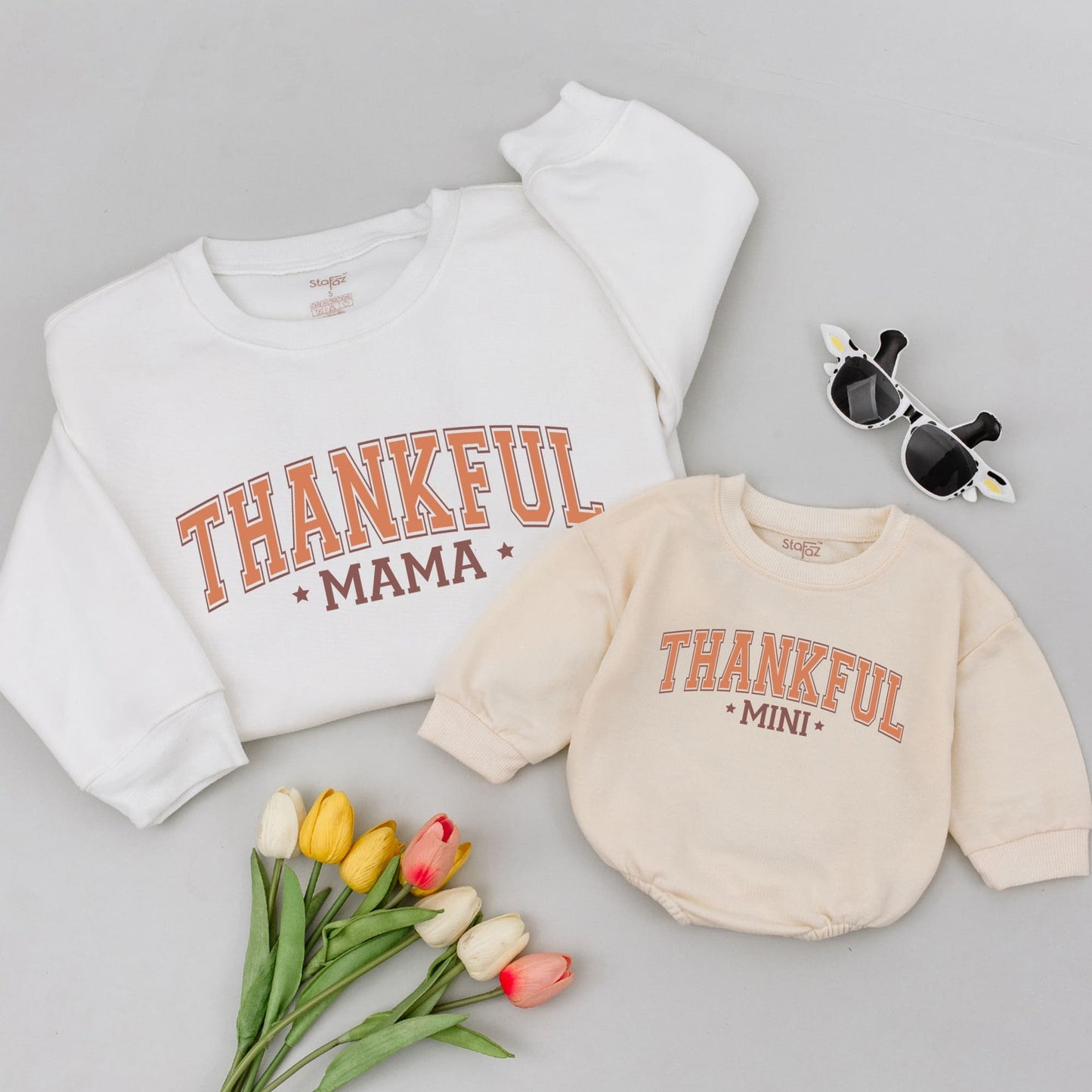 Matching Thanksgiving Sweatshirts for Mom, Baby, and Family