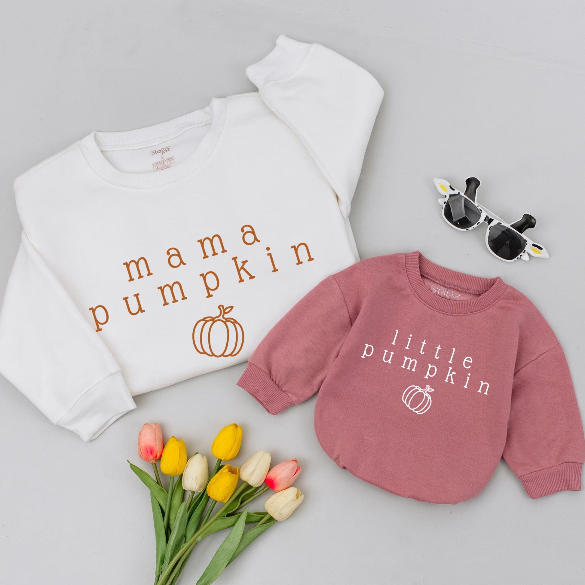 Cozy Thanksgiving Family Outfits: Mama & Me Little Pumpkin Sweaters