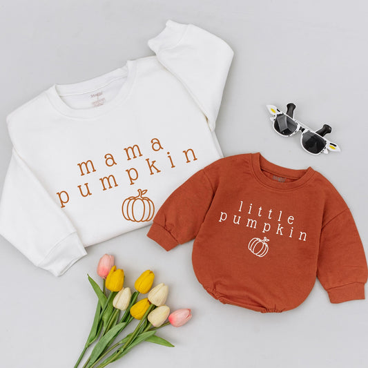 Cozy Thanksgiving Family Outfits: Mama & Me Little Pumpkin Sweaters