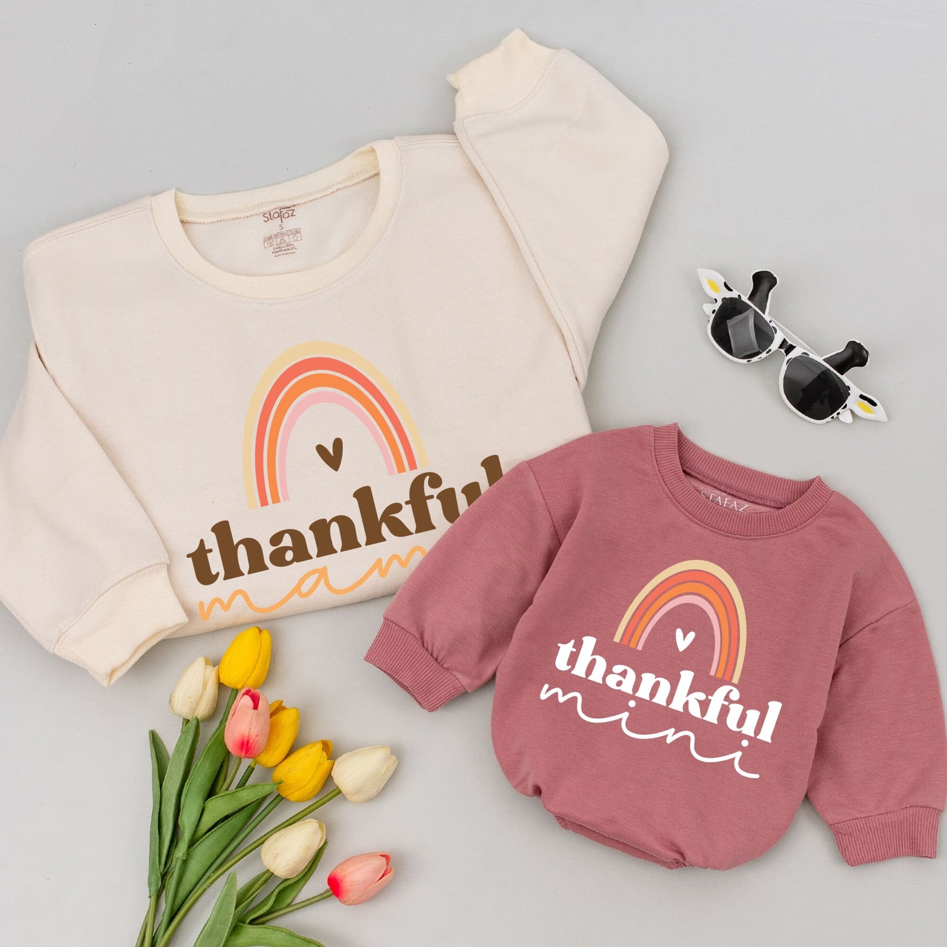 Thankful Mama & Me Matching Sweatshirts - Perfect Thanksgiving Outfit