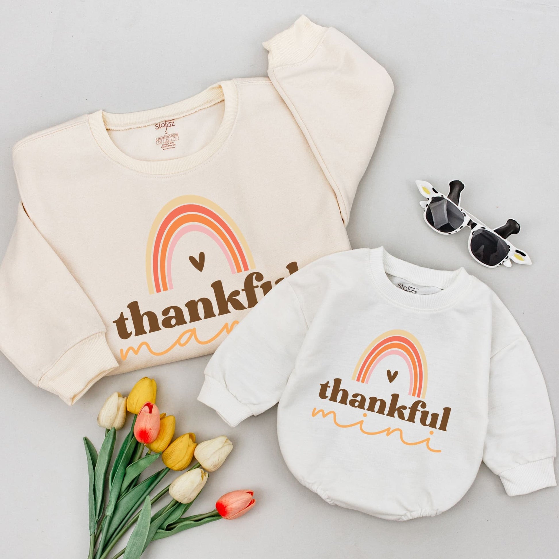 Thankful Mama & Me Matching Sweatshirts - Perfect Thanksgiving Outfit