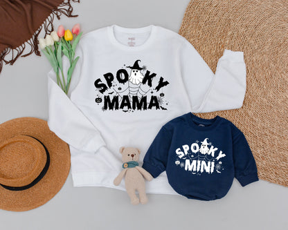 Matching Halloween Family Sweaters: Spooky Mama & Mini Outfits