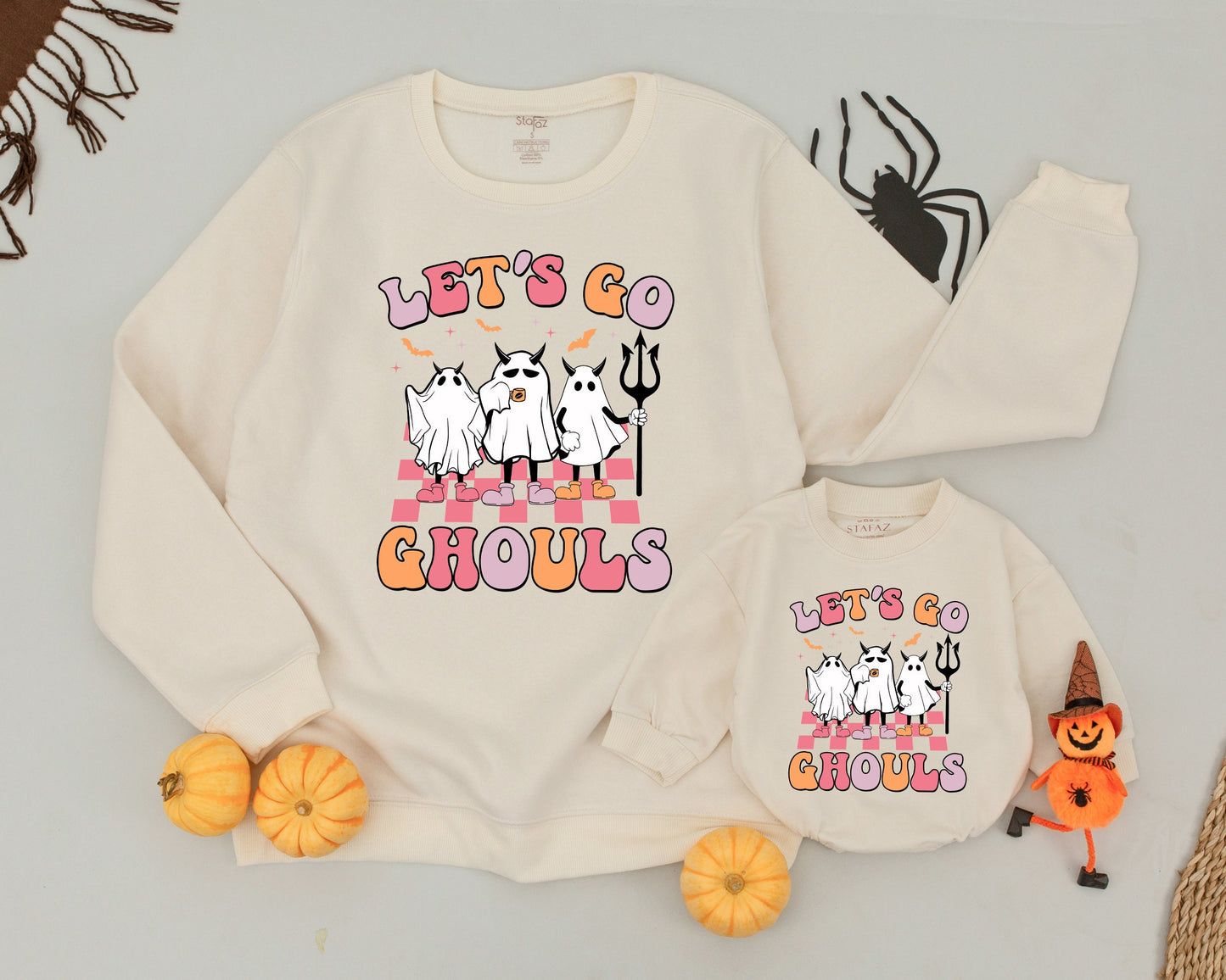 Matching Halloween Sweatshirts, Vintage Ghosts, Family Costume Set