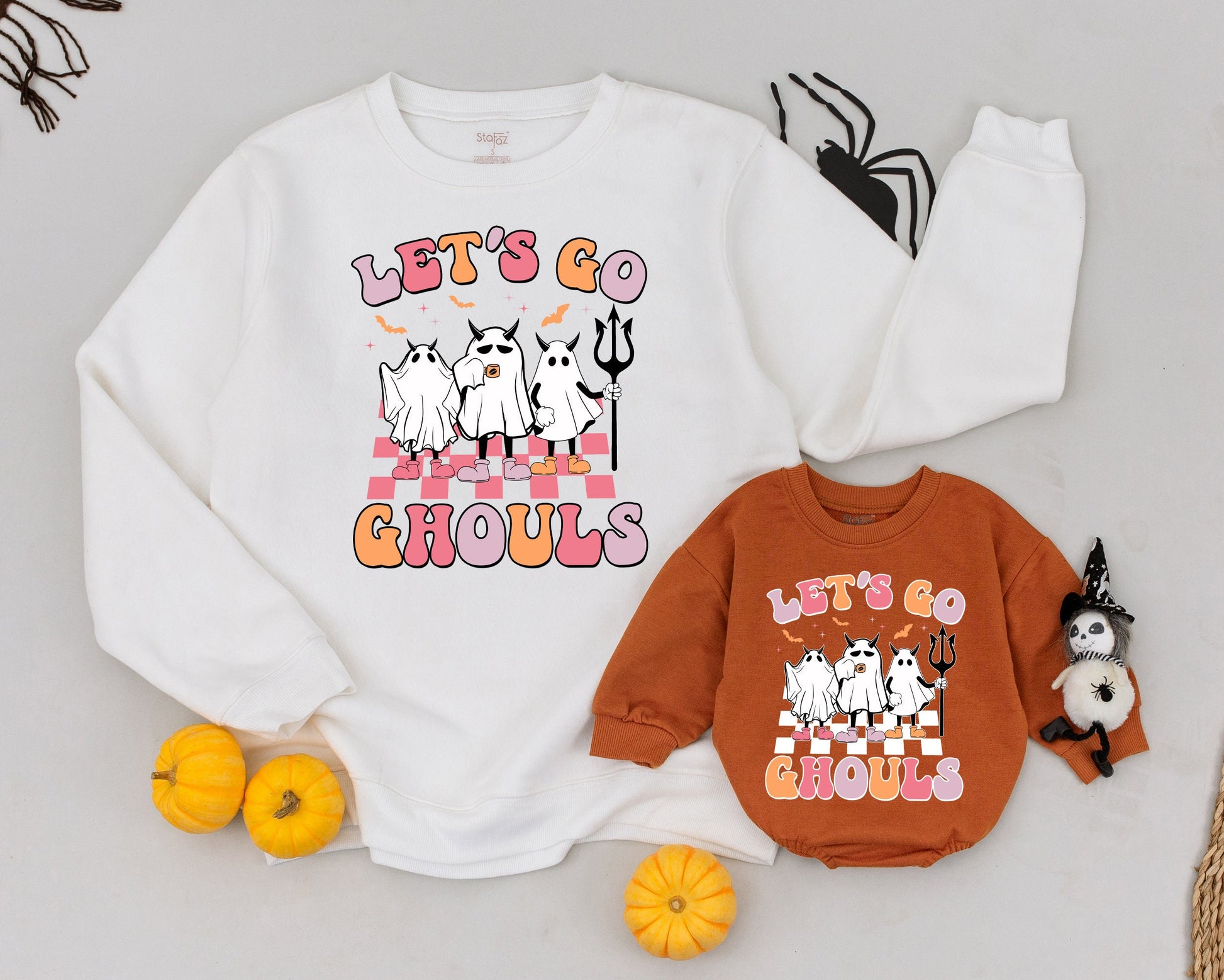 Matching Halloween Sweatshirts, Vintage Ghosts, Family Costume Set