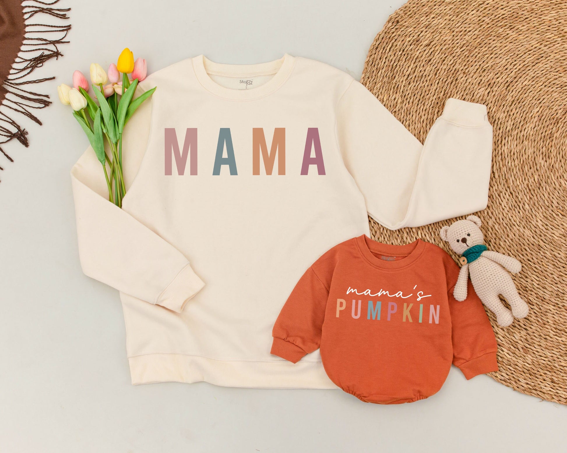 Matching Mama & Mini Pumpkin Sweatshirts - Fall Family Outfits