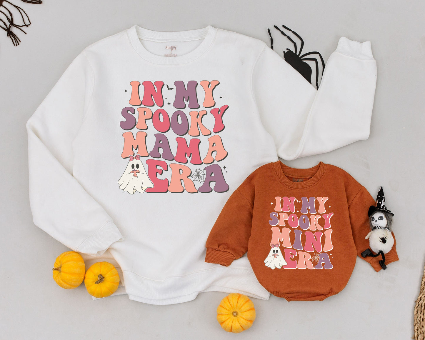 Spooky Family Sweatshirts: Cute Ghost Halloween Mommy and Me Set