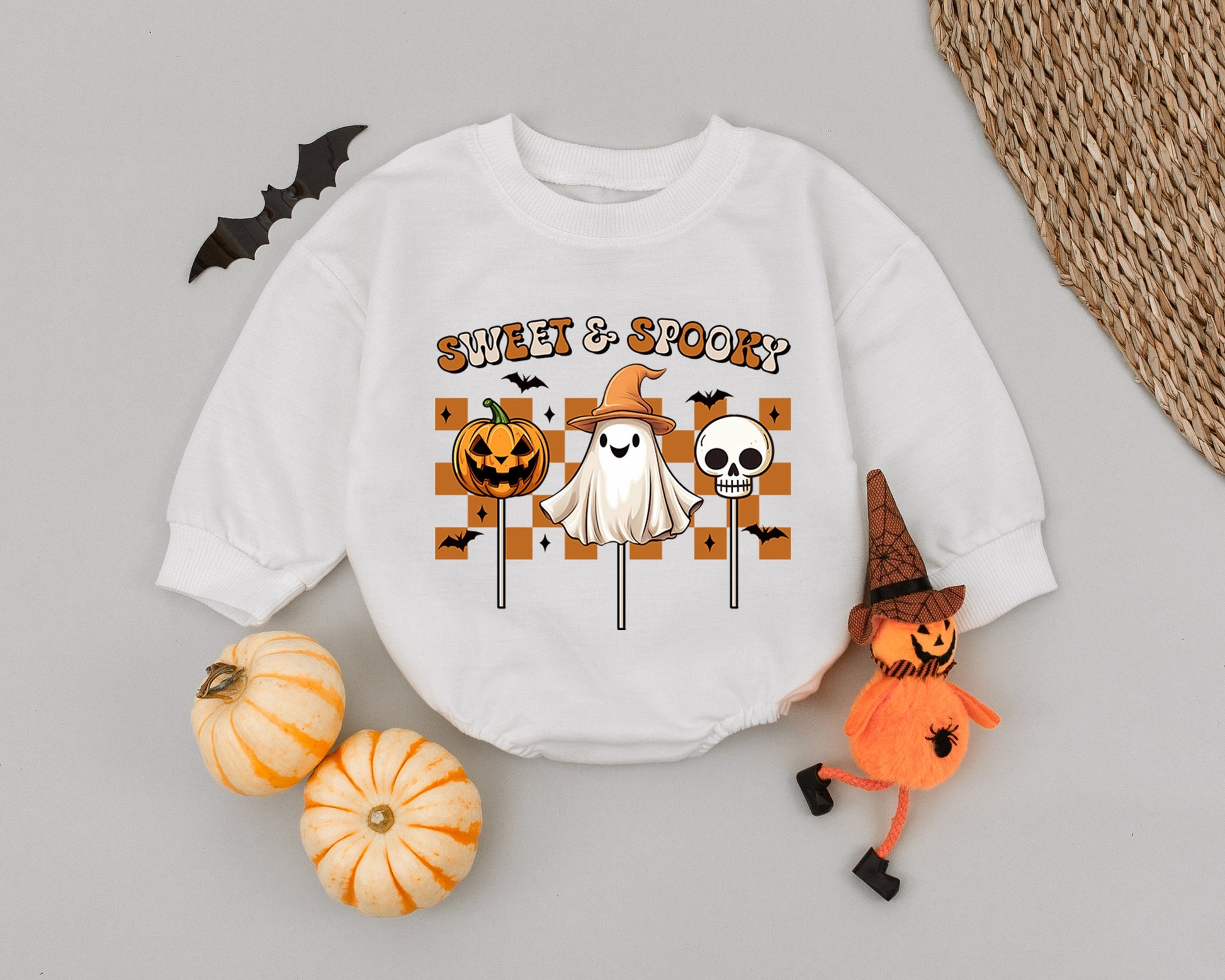 Spooky & Sweet Halloween Baby Outfit - Ghost Pumpkin Skull Romper