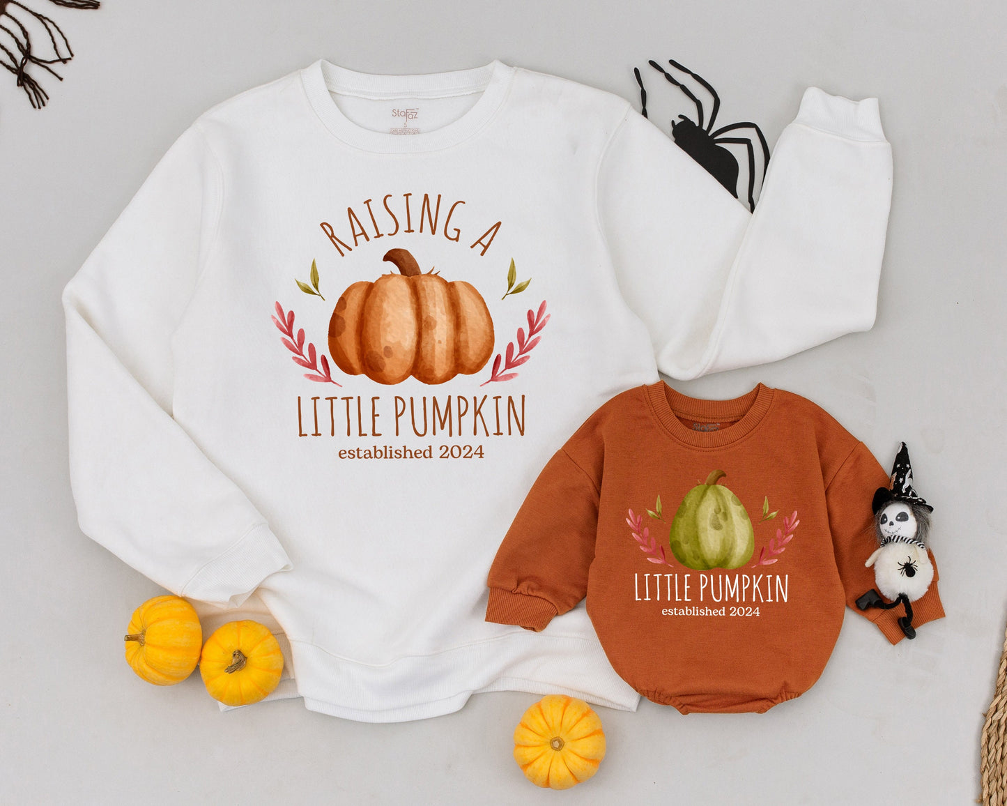 Pumpkin-Themed Family Outfits: Mama & Mini Sweaters, Rompers & More