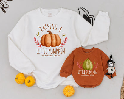 Pumpkin-Themed Family Outfits: Mama & Mini Sweaters, Rompers & More