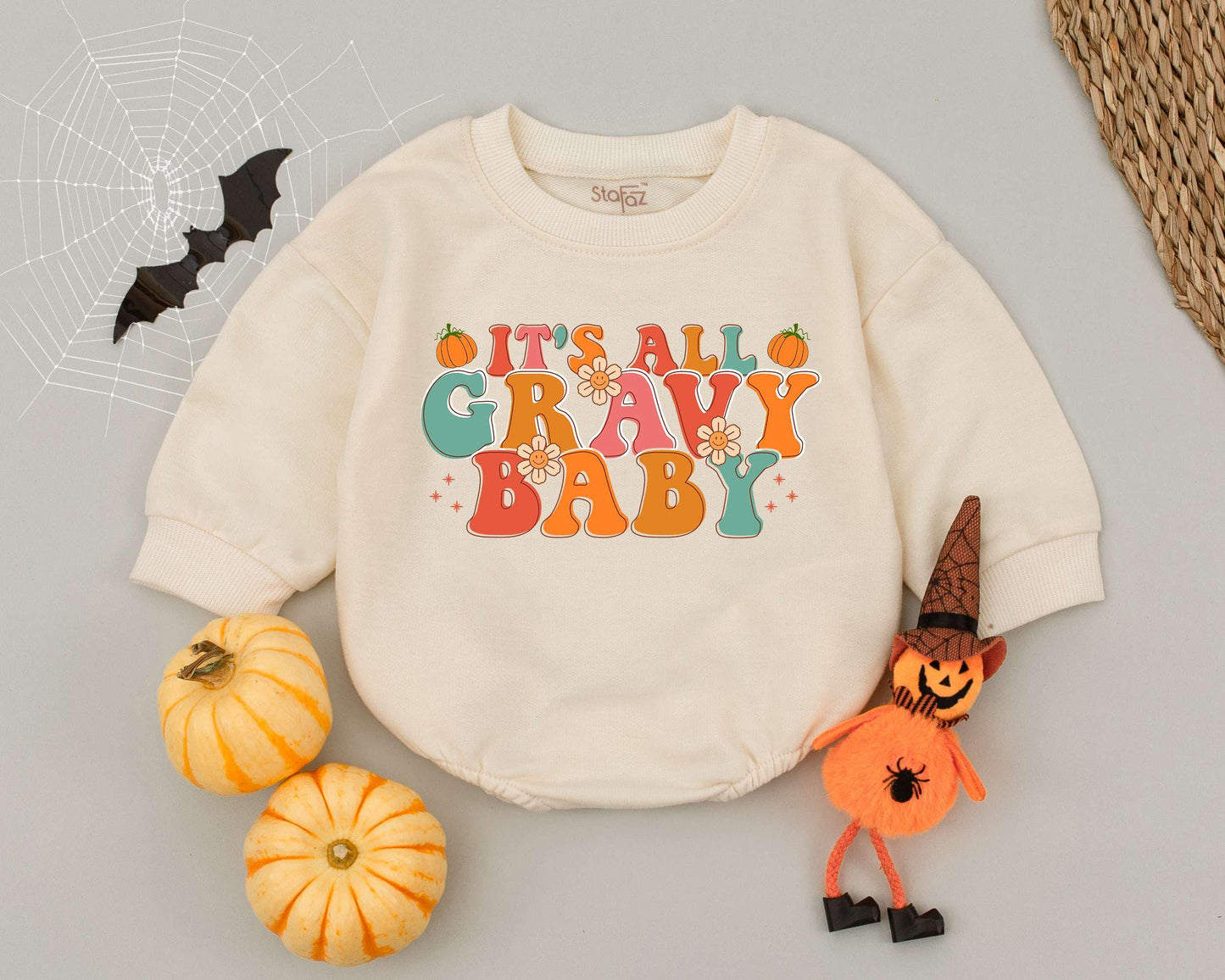 First Thanksgiving Baby Romper, Retro Toddler Outfit, Fall Clothing