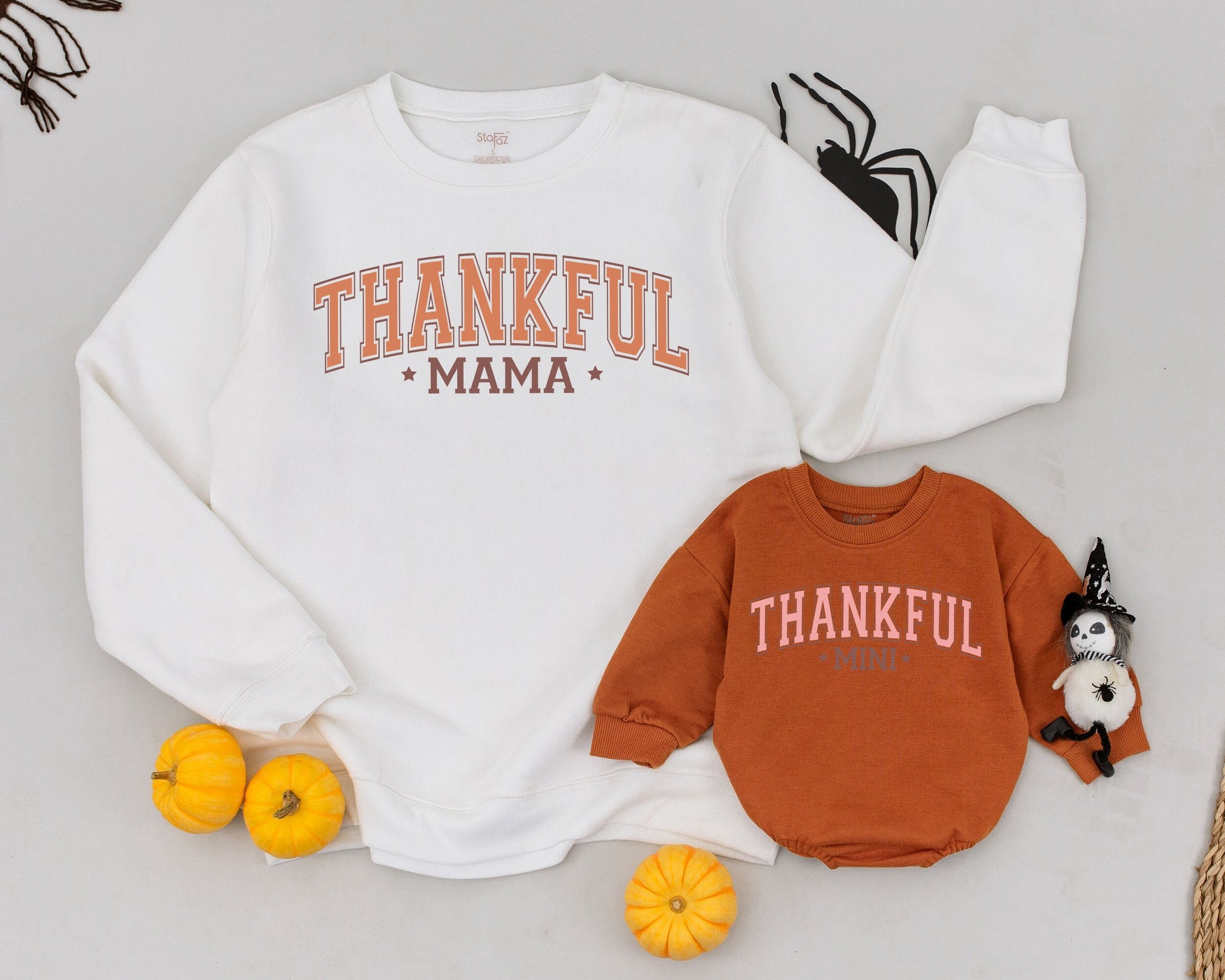 Mama & Mini Retro Thankful Sweater Set: Fall Family Matching Outfits