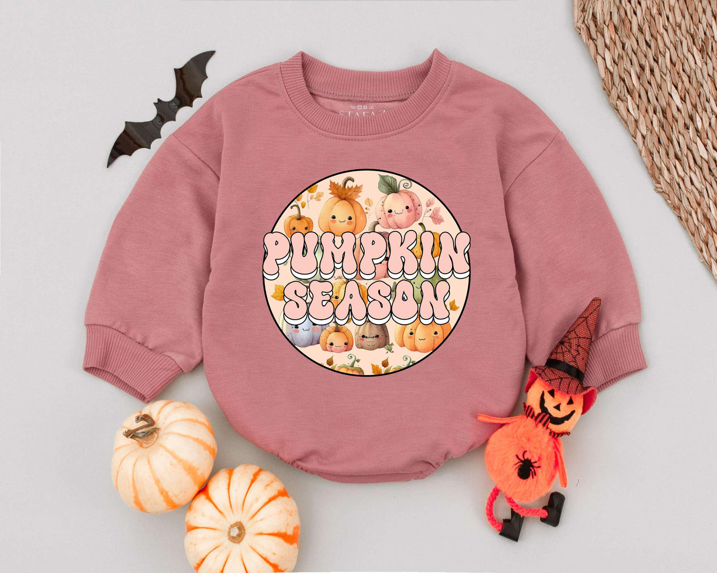 First Halloween Outfit: Pumpkin Romper, Toddler Sweatshirt Gift Set