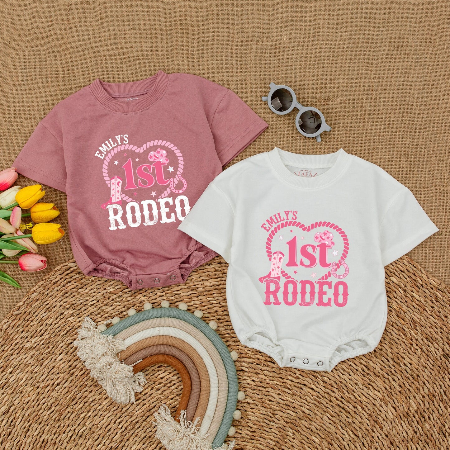 Cowgirl Rodeo Birthday Romper, Western 1st Birthday Bodysuit Outfit