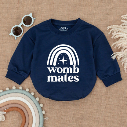 Twin Onesies, Womb Mates Twin Bodysuit - Funny & Cute Outfit for Twin Babies, Newborn Twin Boy/Girl Outfits