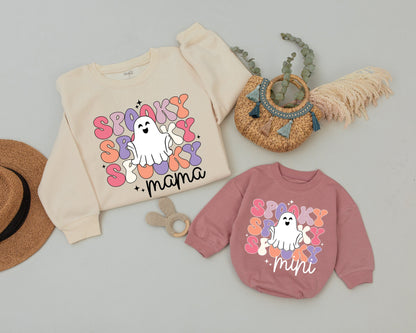 Cozy Halloween Family Sweaters: Mommy & Me Ghost Outfits Set