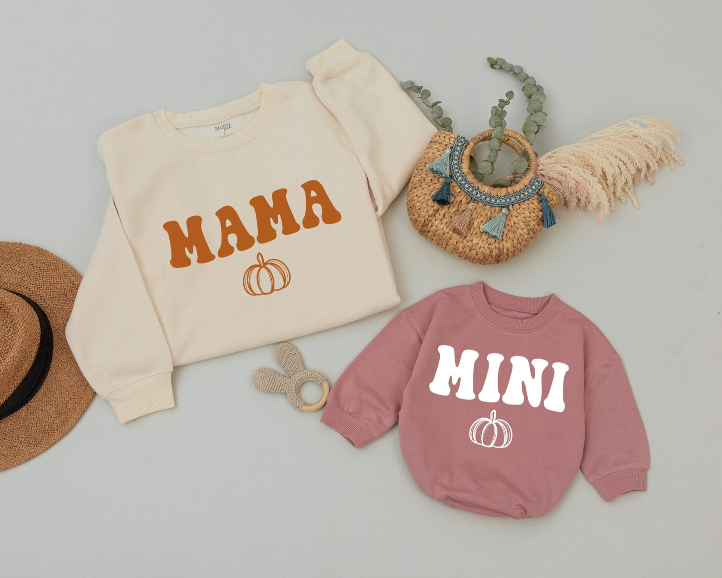 Cozy Matching Pumpkin Sweatshirts for Mom and Baby - Fall Outfits