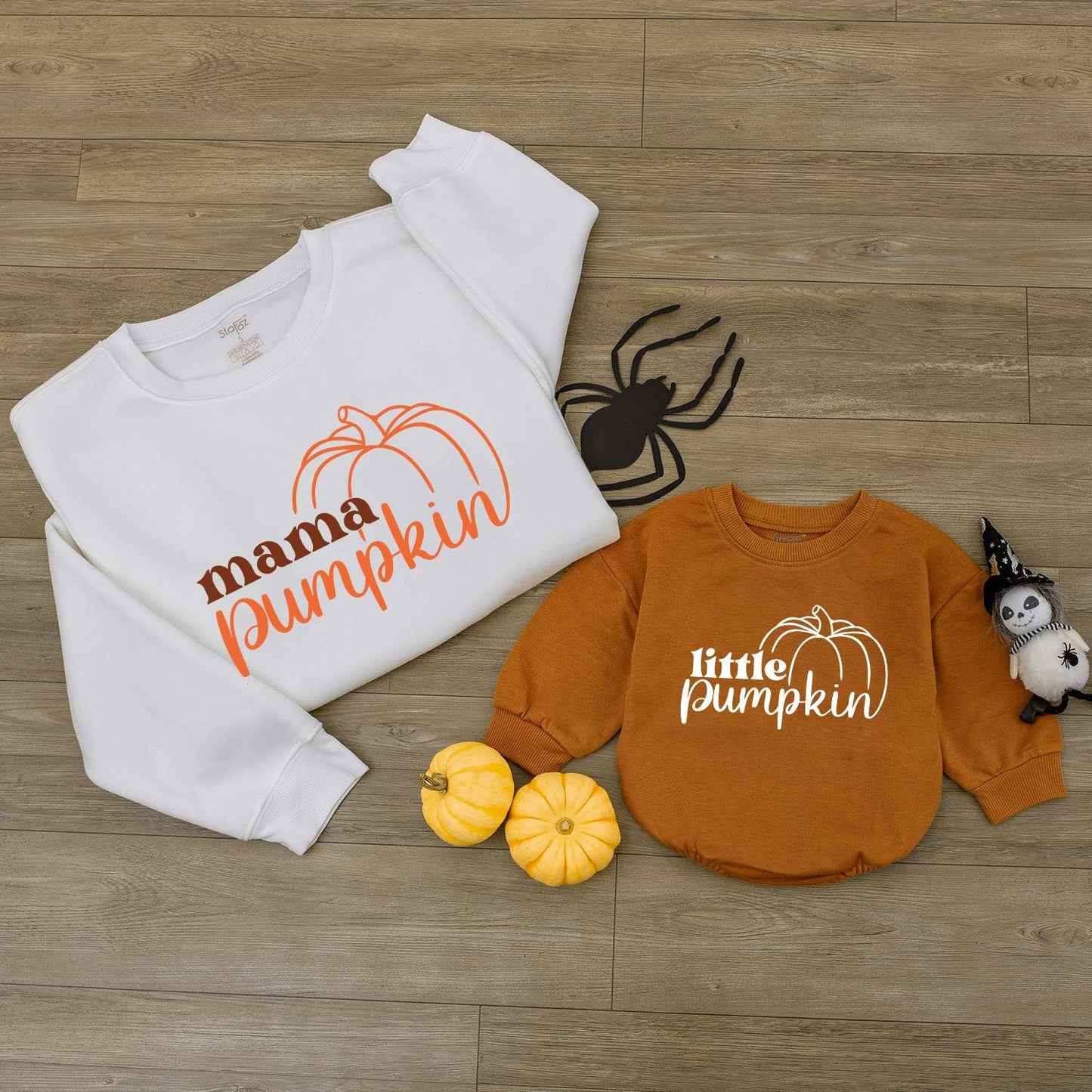 Pumpkin-Themed Baby Romper & Personalized Family Apparel