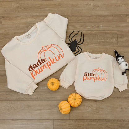 Pumpkin-Themed Baby Romper & Personalized Family Apparel