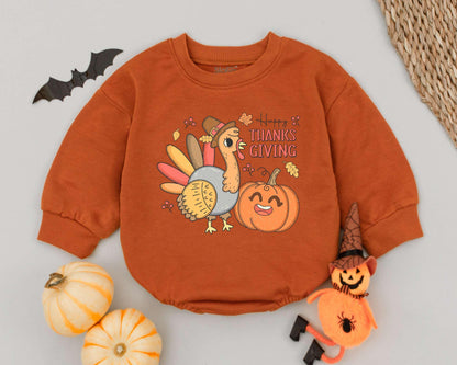 Turkey Day Baby Romper, Fall Clothes, Funny First Thanksgiving Gift