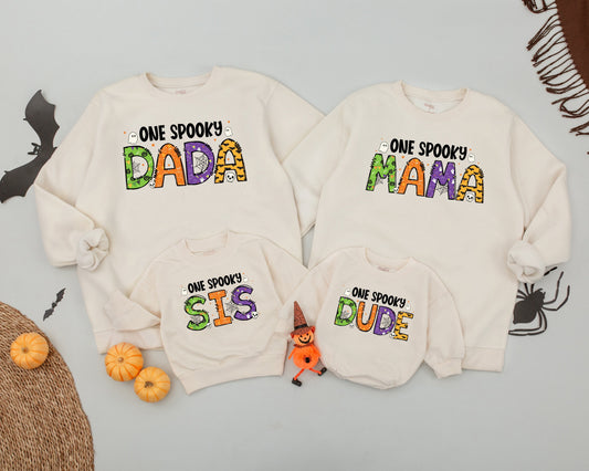 Matching Spooky Family Outfits: Retro Ghost & Mommy and Me Set