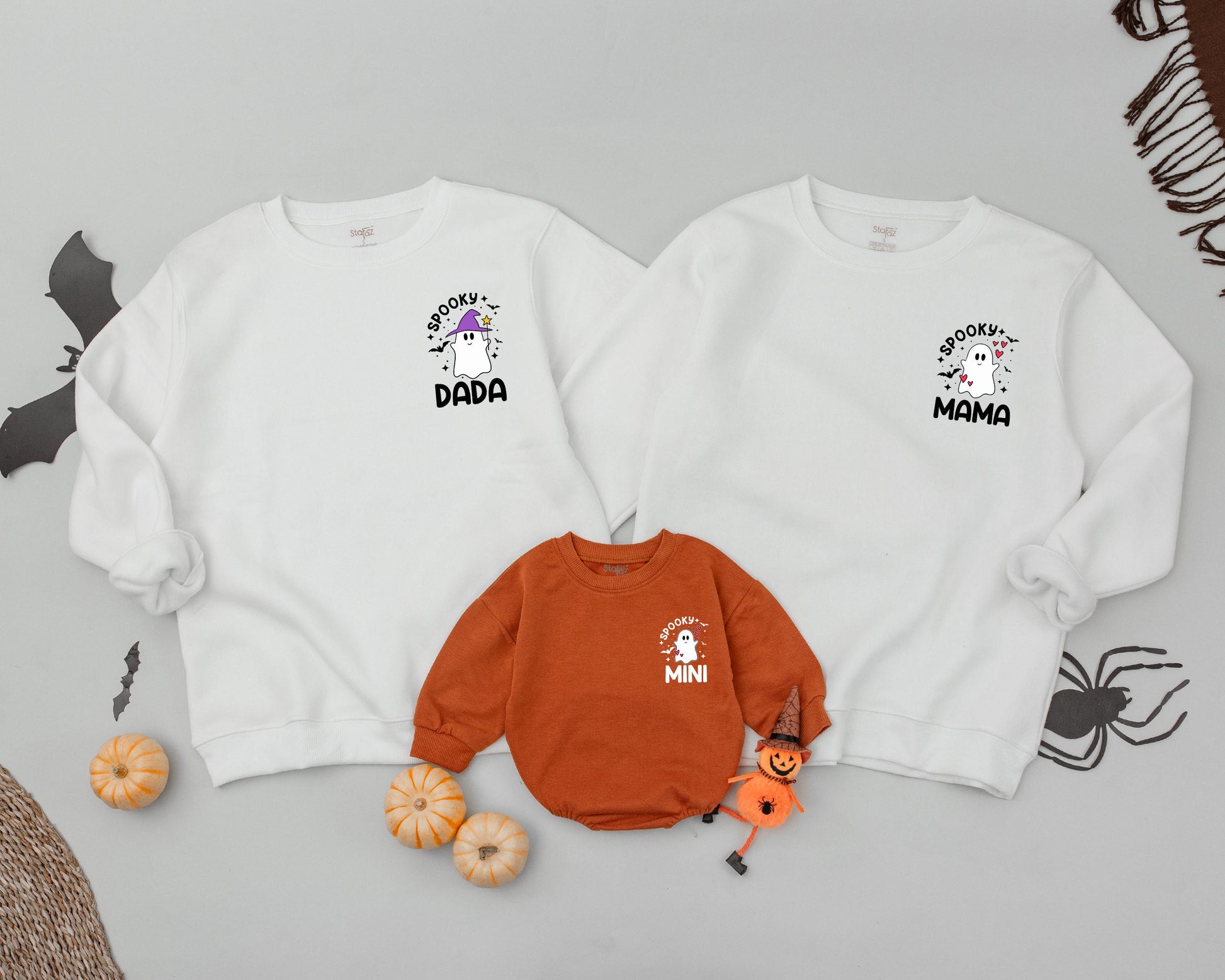 Matching Halloween Ghost Family Shirts: Baby, Mom & Personalized