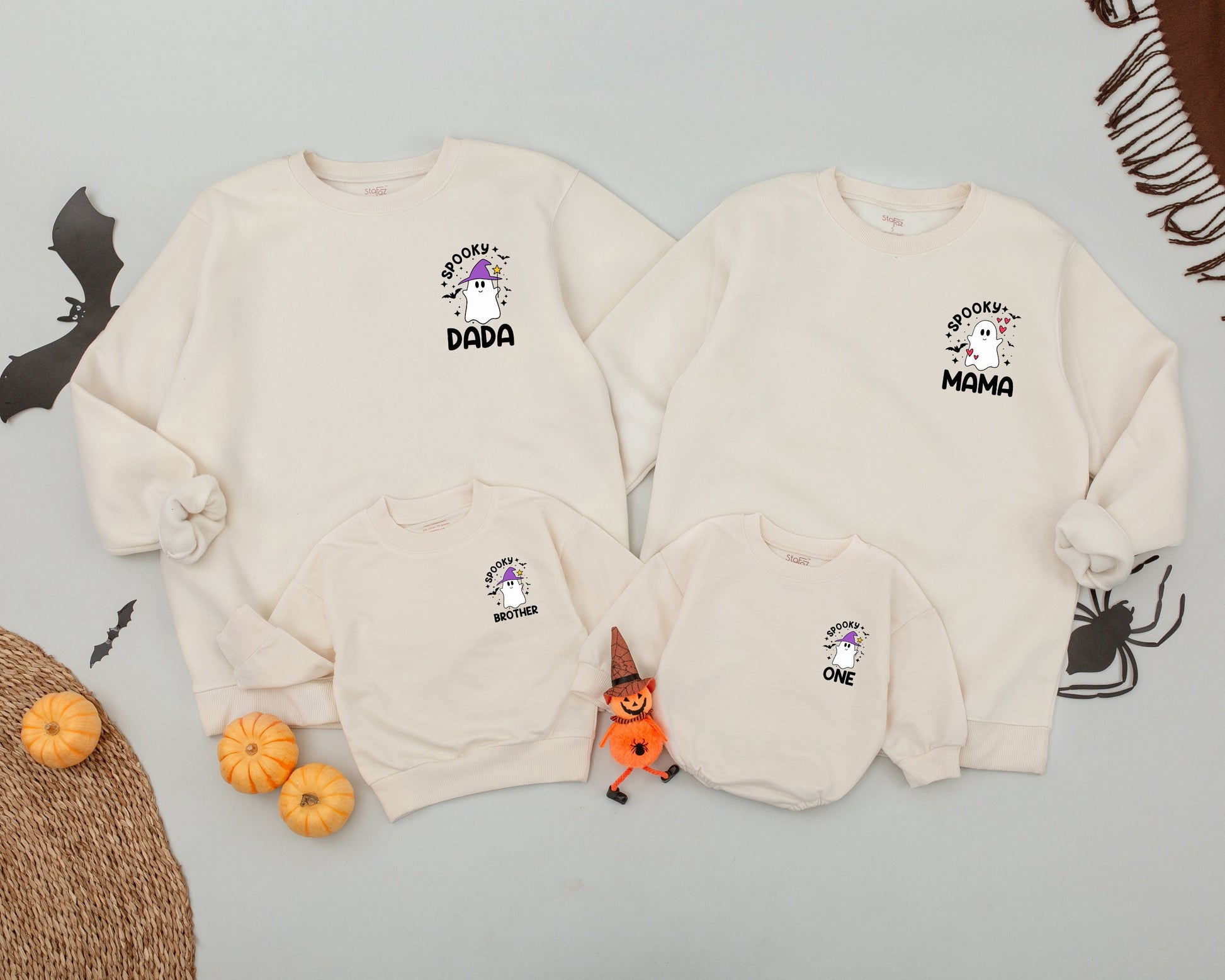 Matching Halloween Ghost Family Shirts: Baby, Mom & Personalized