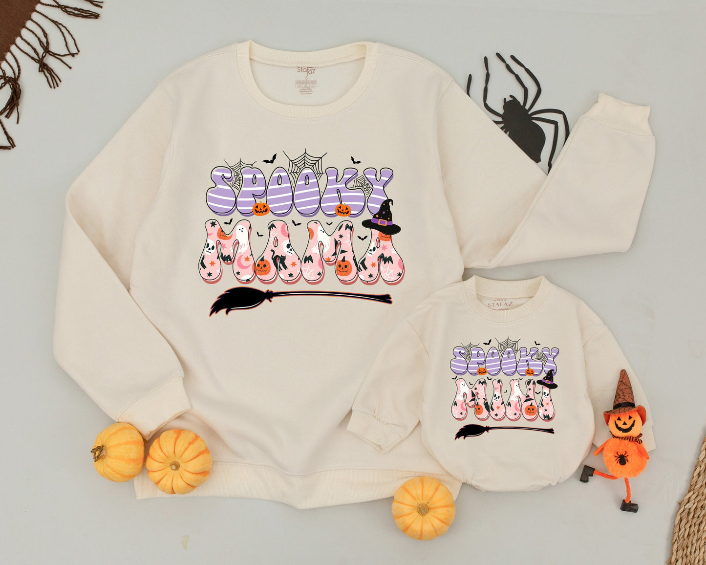 Matching Spooky Sweatshirts: Cute Halloween Outfits for Family