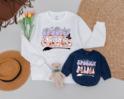 Matching Spooky Sweatshirts: Cute Halloween Outfits for Family