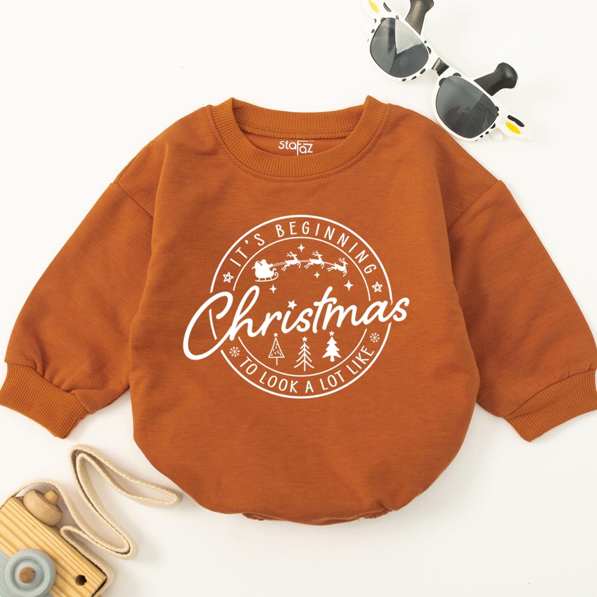 Festive Baby Bubble Romper & Sweatshirt Set for 1st Christmas Joy