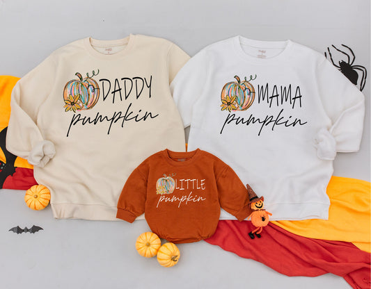 Retro Pumpkin Family Sweatshirts - Matching Fall Outfits for All