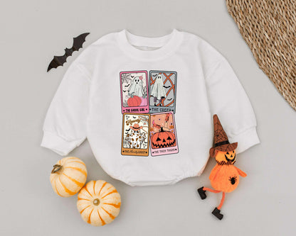 Retro Halloween Romper & Toddler Sweatshirt: Spooky Season Baby Outfit