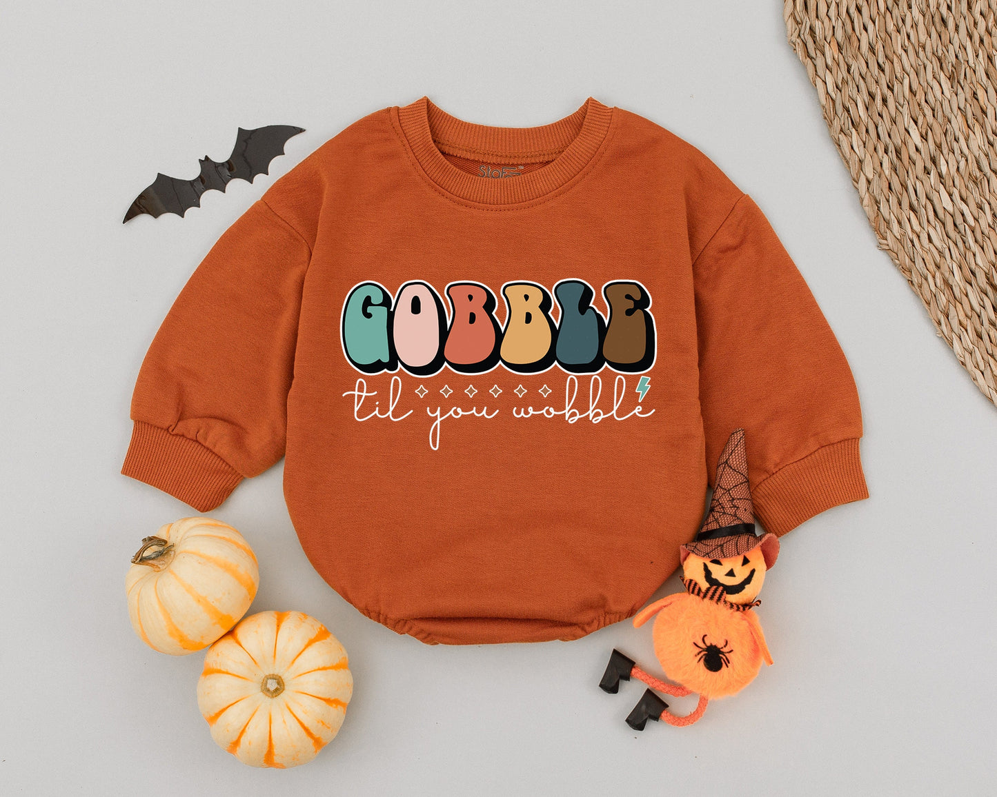 Gobble til You Wobble Baby Romper Vintage Thanksgiving Outfit First Thanksgiving Toddler Clothes Newborn Fall Baby Clothes Unique