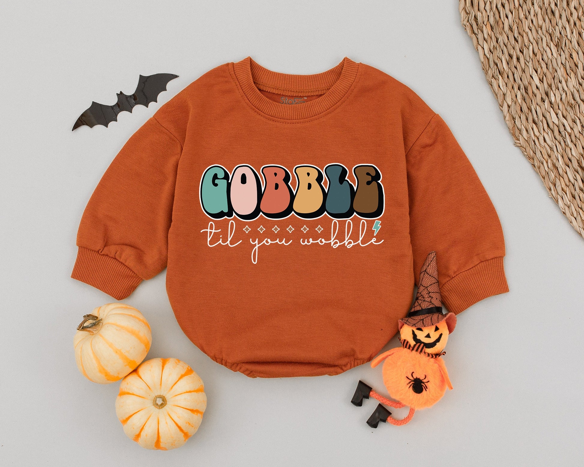 Gobble til You Wobble Baby Romper Vintage Thanksgiving Outfit First Thanksgiving Toddler Clothes Newborn Fall Baby Clothes Unique