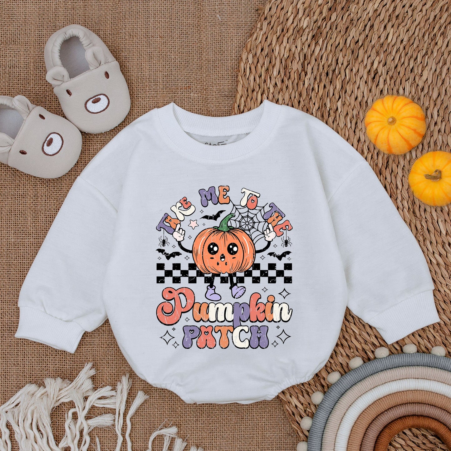 Take Me to the Pumpkin Patch Romper Cute Orange Purple Pink Halloween Baby Girl Outfit First Thanksgiving Newborn Clothes Fall Shower
