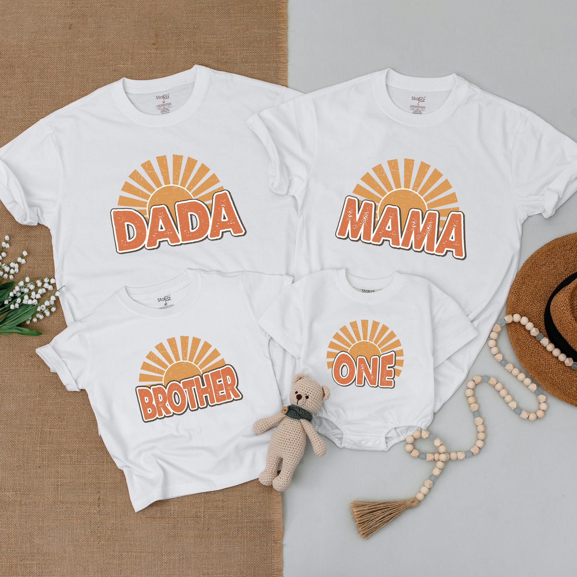 Groovy Sun Birthday Outfit, Matching Family Tees, Mommy & Me Sets