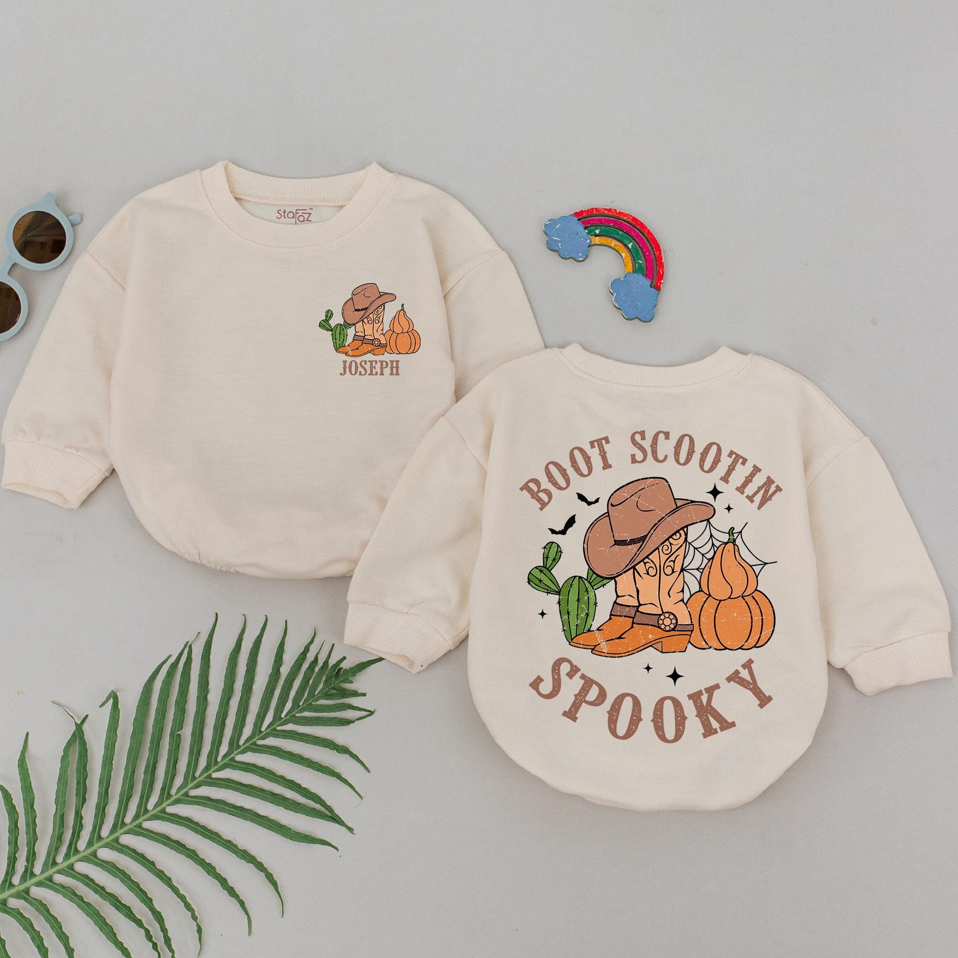 Spooky Boot Scootin' Baby Romper – Western Halloween Outfit  