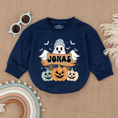 Personalized Spooky Baby Romper - Halloween Ghost Farm Bodysuit