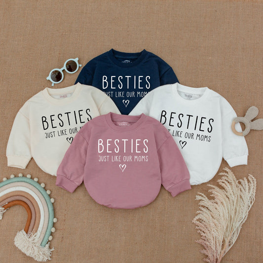 Besties Just Like Our Moms Baby Romper Matching Outfits Gift Newborn Bodysuit Best Friend Baby Girl Boy Clothes Baby Shower Gift