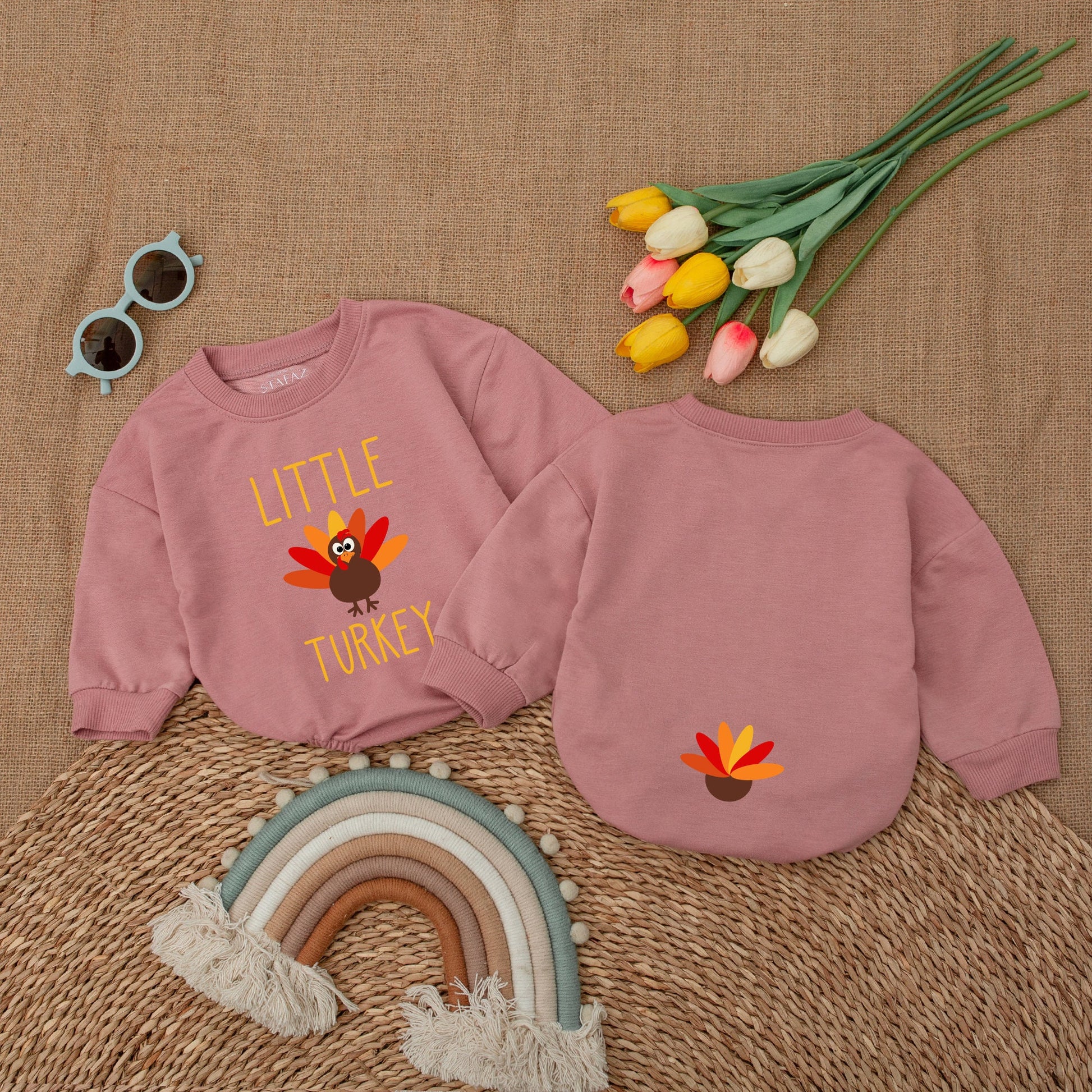 Little Turkey Thanksgiving Romper, Baby's First Thanksgiving Outfit, Cute Fall Baby Clothes, Infant Bodysuit, Playful Holiday Gift 132chars
