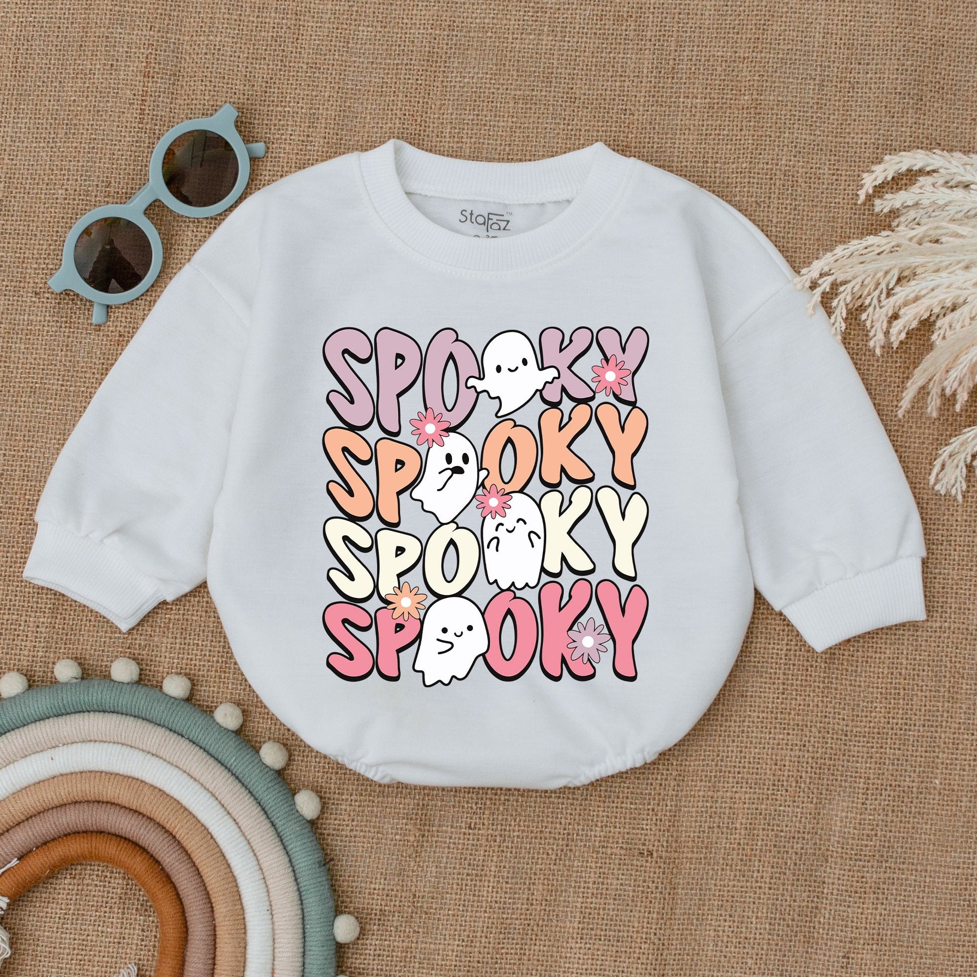 Spooky Girl Halloween Bubble Romper Bodysuit Baby Clothes Spooky Era Baby Shower Gift Pumpkin Costume Soft Fall Outfit Newborn Girl