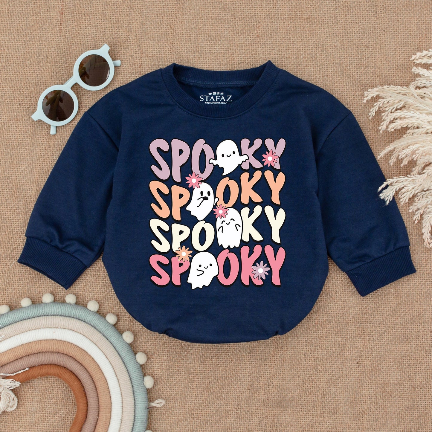 Spooky Girl Halloween Bubble Romper Bodysuit Baby Clothes Spooky Era Baby Shower Gift Pumpkin Costume Soft Fall Outfit Newborn Girl