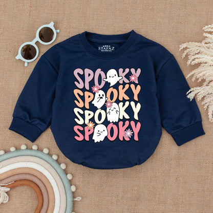 Spooky Girl Halloween Bubble Romper Bodysuit Baby Clothes Spooky Era Baby Shower Gift Pumpkin Costume Soft Fall Outfit Newborn Girl
