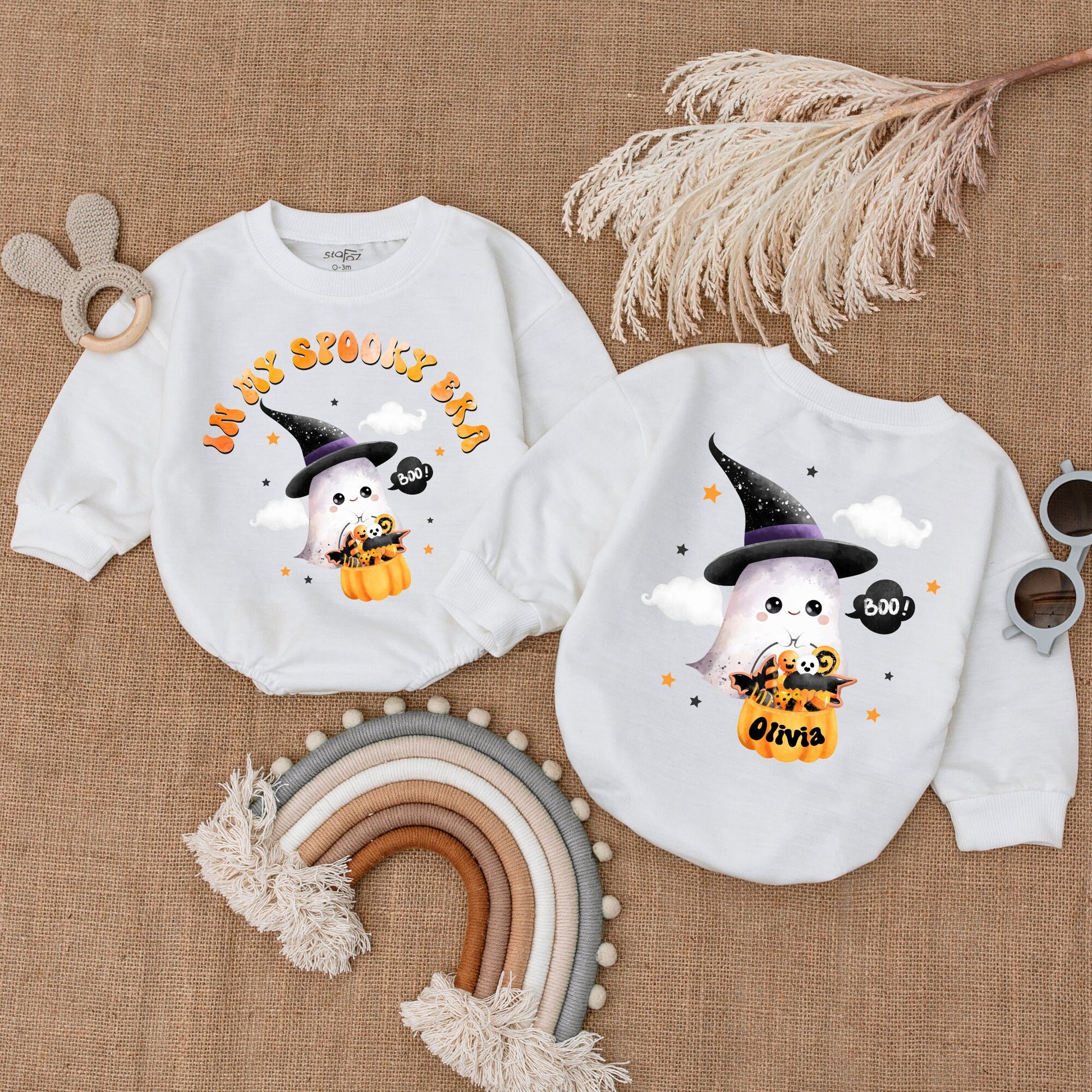 Vintage Pumpkin Bodysuit: Gender Neutral Halloween Baby Romper