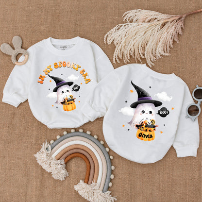 Vintage Pumpkin Bodysuit: Gender Neutral Halloween Baby Romper