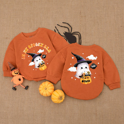 Vintage Pumpkin Bodysuit: Gender Neutral Halloween Baby Romper