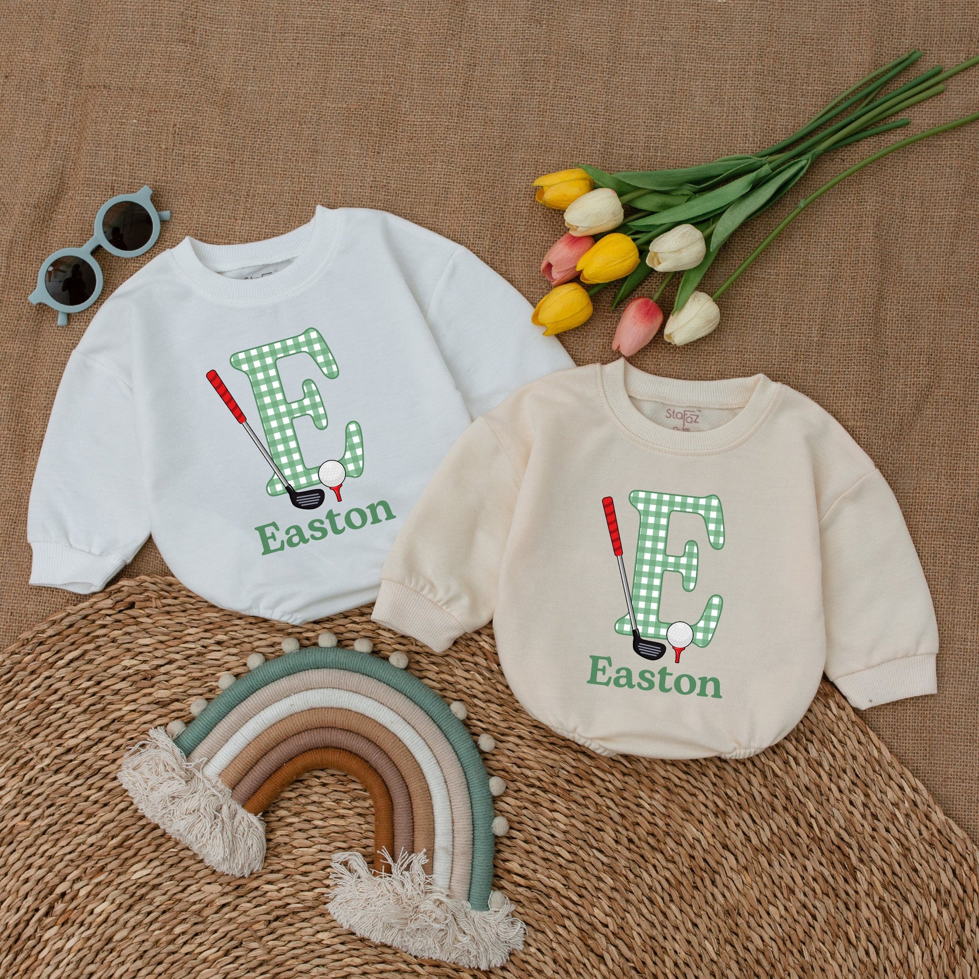 Personalized Golf Romper Gift for Babies, Father-Son Matching Outfit