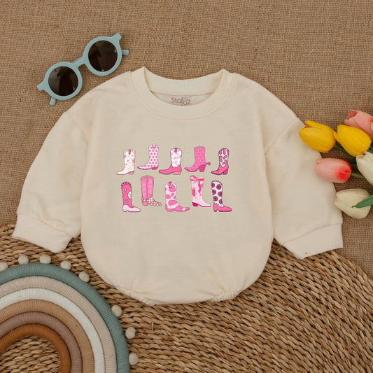 Cowgirl Boots Bubble Romper: Western Baby Bodysuit & Gift Set  