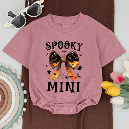 Retro Halloween Mommy & Me Outfits, Baby Bodysuit & Bow Tie Set